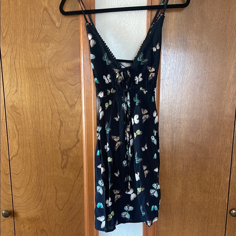 Black Dress with Butterfly Print